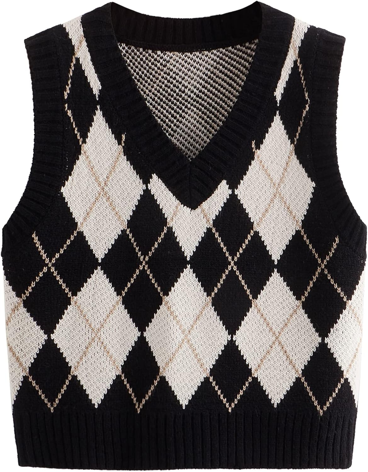 Plaid Print Argyle Sweater Vest
