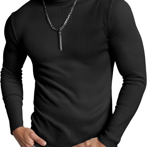 Slim Fit Ribbed Turtleneck Pullover