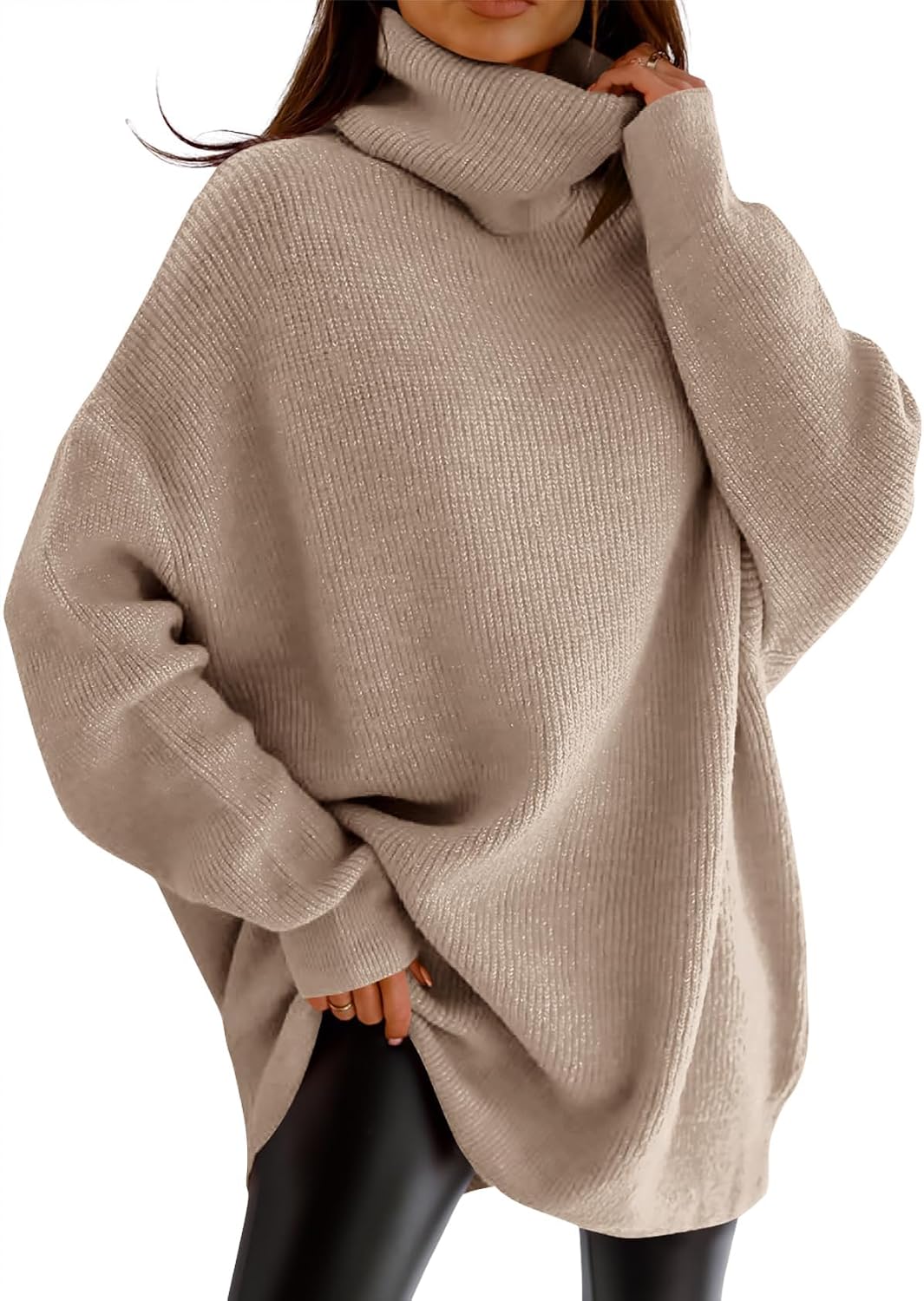 Cowl Neck Batwing Sleeve Sweater