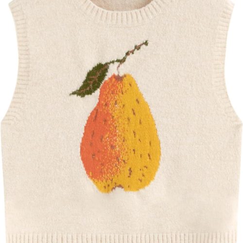 Pear Graphic Knit Sweater Vest