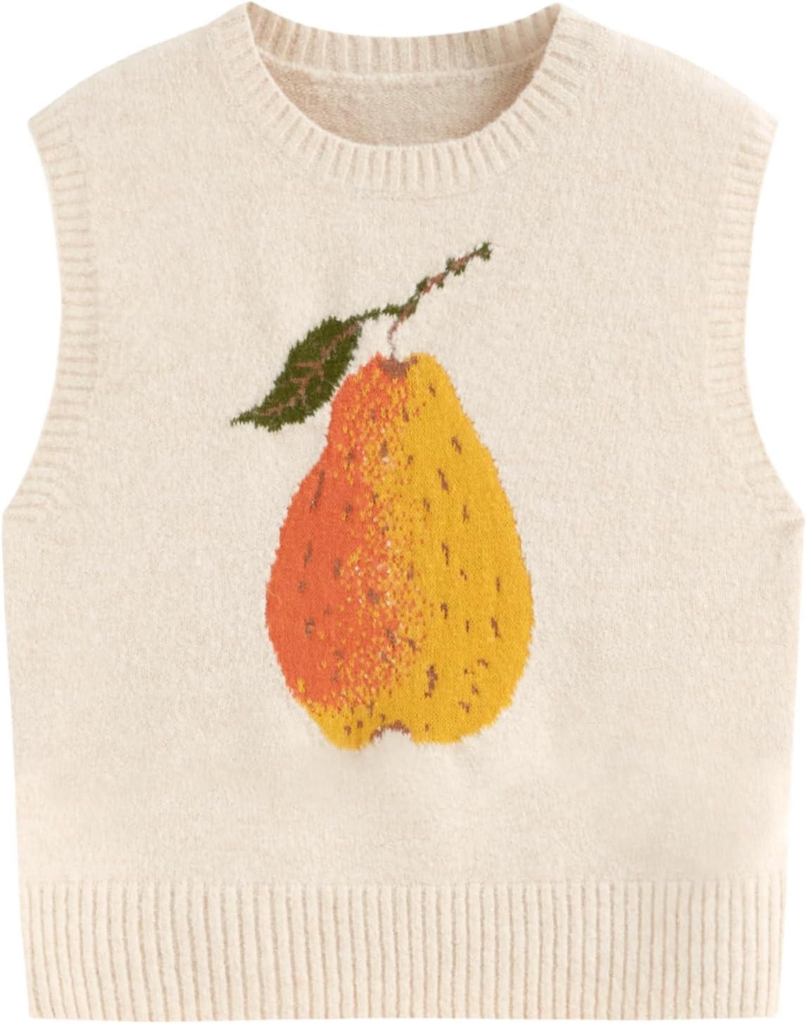 Pear Graphic Knit Sweater Vest