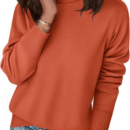 Side Split Turtleneck Sweater