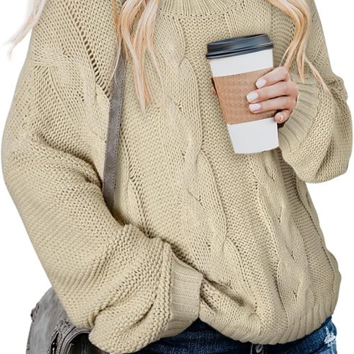 Chunky Cable Knit Pullover Sweater