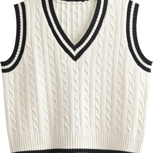 Argyle Plaid Cropped Sweater Vest