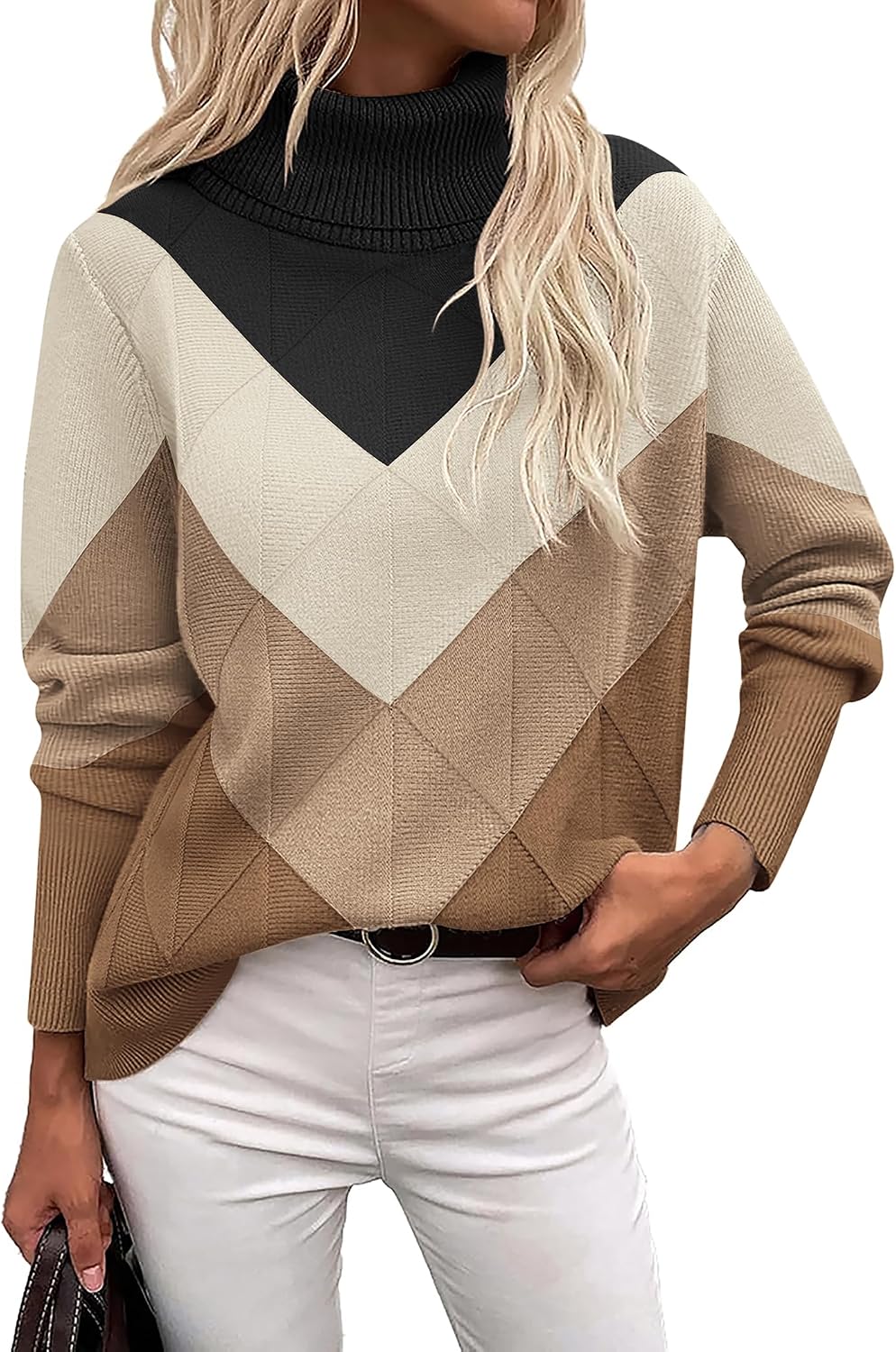 Ribbed Long Sleeve Turtleneck Sweater