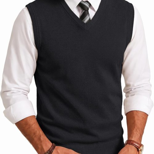 V Neck Wool Blend Sweater Vest