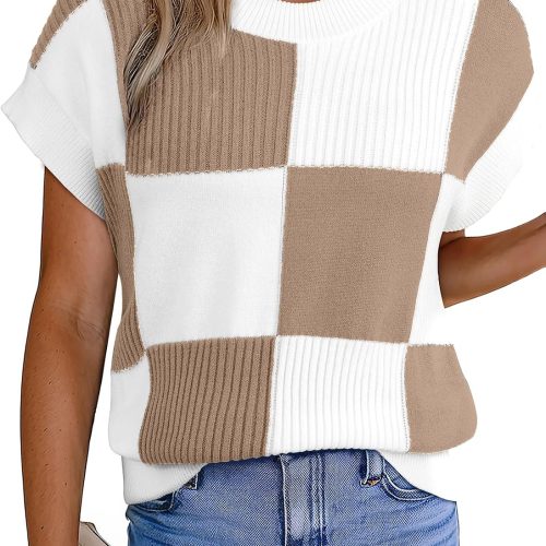 Short Sleeve Round Neck Sweater