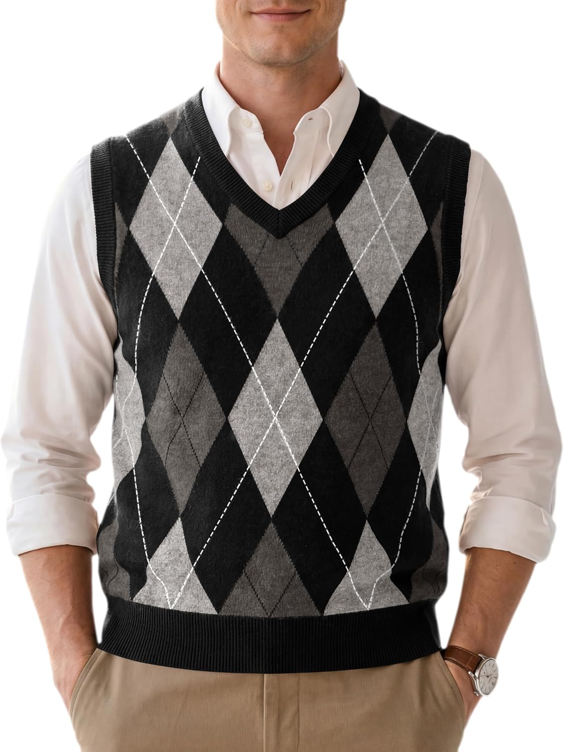Men's Diamond Pattern Sweater Vest